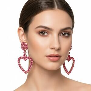 Pink Heart Earrings